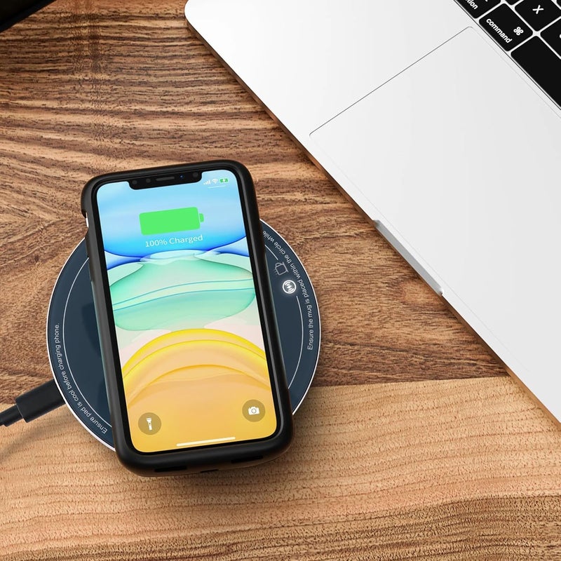 APEKX Warm Cup Coffee Mug Warmer Set - Smart Stable Constant Temperature 131°F, 15W Wireless Charging, 12.8 oz Capacity - Supports USB-C Interface, Automatic Power On/Off Function (4 H). (Deep Navy) - Image 2